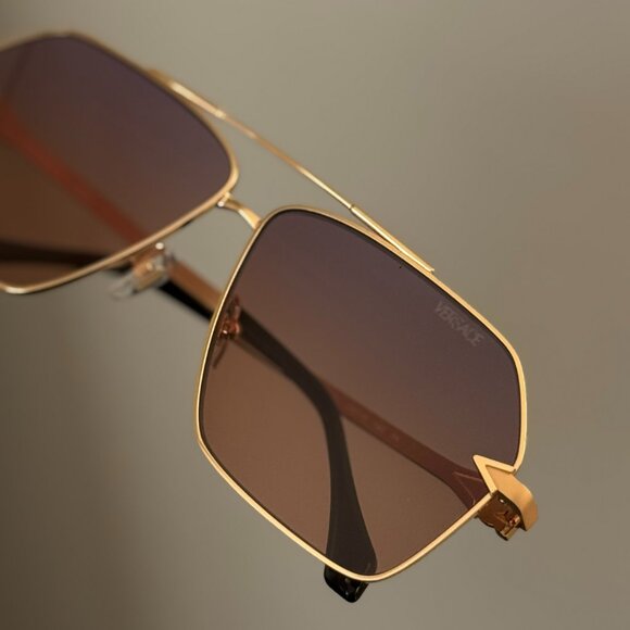 Versace Women Sunglasses Gold Gradient Violet Aviator VE2284 1002EL AUTHENTIC - Picture 12 of 13